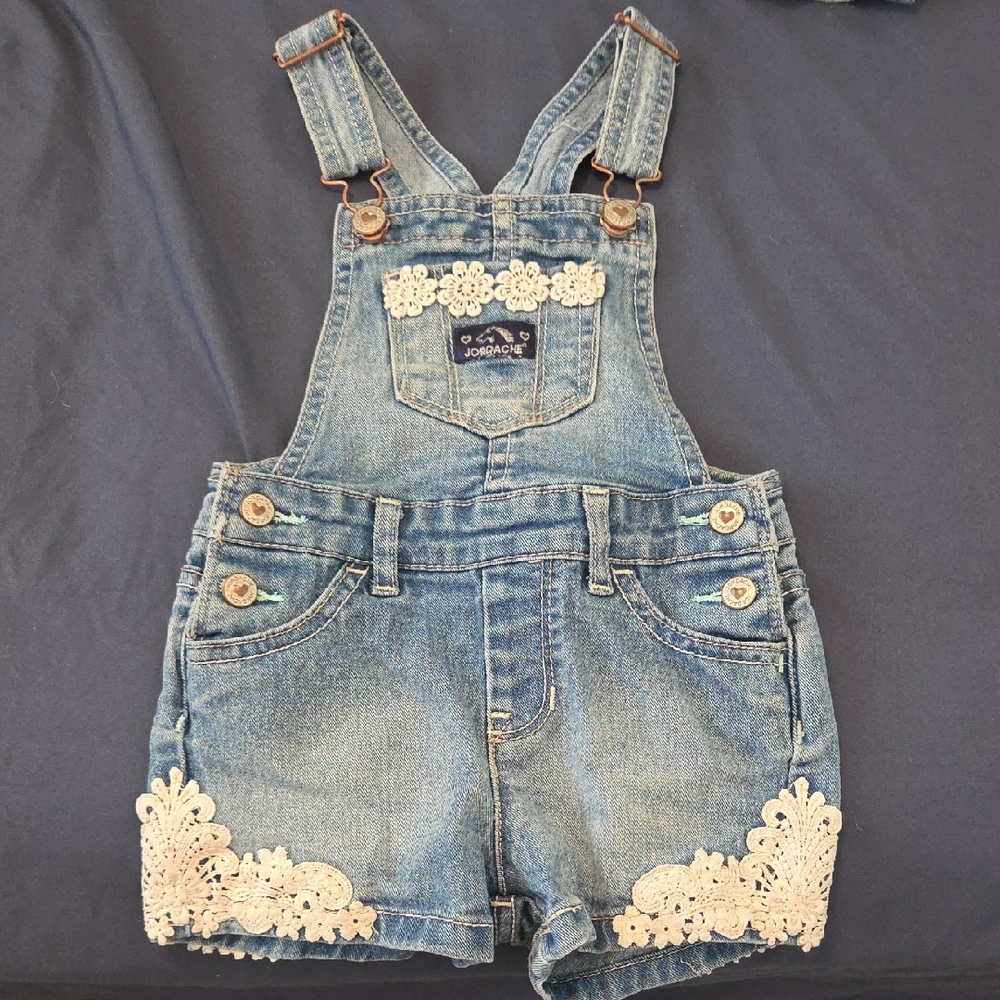 Jordache Light Blue Kids Overalls with White Lace